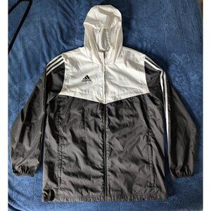 Adidas Tiro Windbreaker - Large - Black/White - Hooded - Full Zip - DY0096